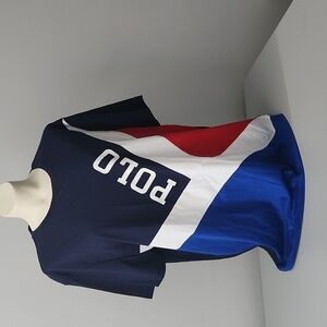 NWT POLO RALPH LAUREN Men's Color Block Shirt Pull  Over NEW Red White Blue